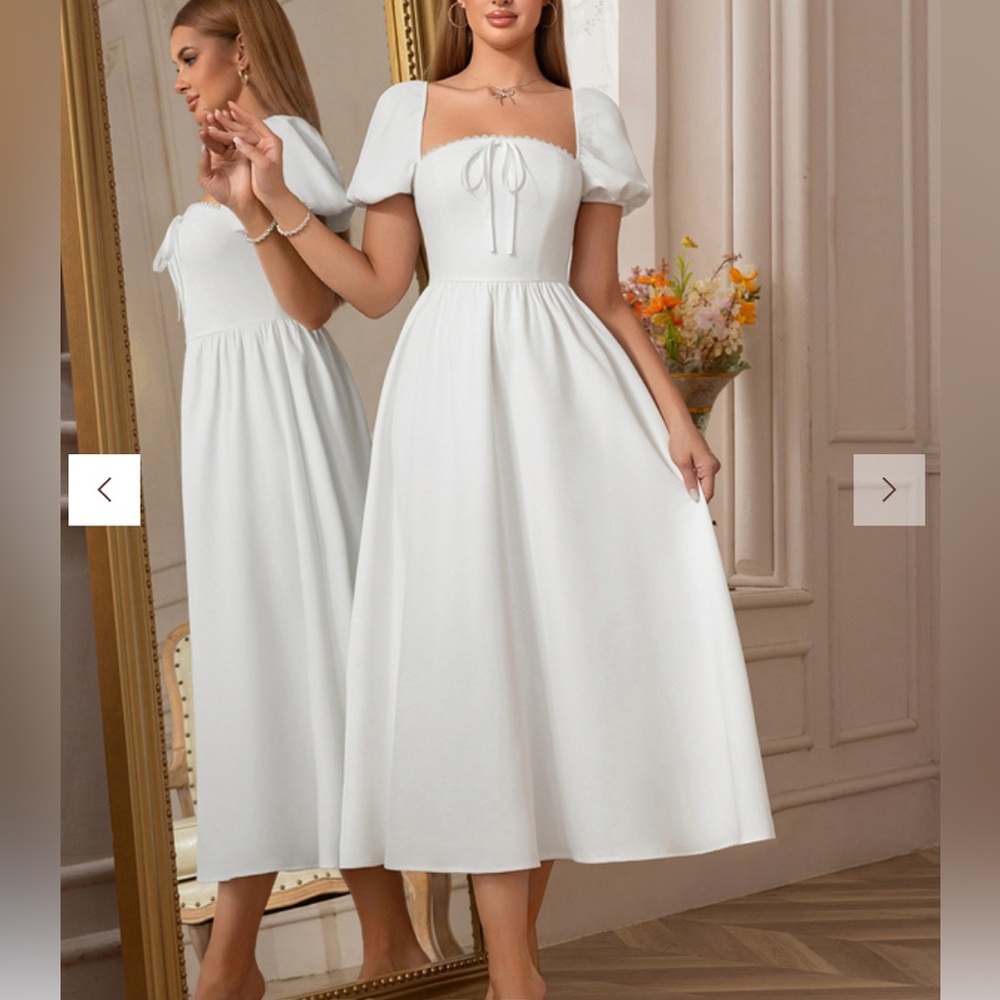 JJs House Square A-line Stretch Satin Midi Dress brand new w tags size small